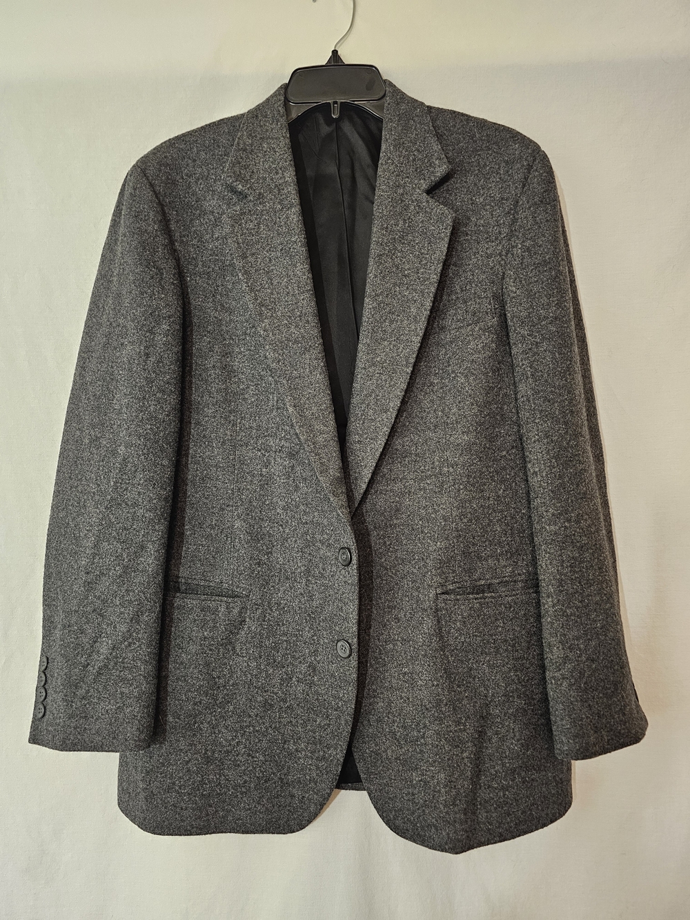 Haggar Gray Tweed Wool Suit Jacket 40R Regular Fit 2-Button Notch Lapel